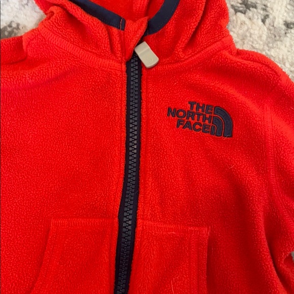 North Face orange 6-12 months fleece toddler coat EUC - Picture 2 of 6